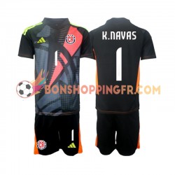 Maillot 3ème Costa Rica Gardien Keylor Navas 1 2024 Noir Manches Courtes Jeune Enfant(+shorts)