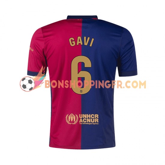 Maillot Domicile FC Barcelone GAVI 6 2024-2025 Manches Courtes Homme