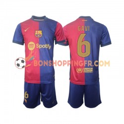 Maillot Domicile FC Barcelone UCL Font Gavi 6 2024-2025 Manches Courtes Jeune Enfant(+shorts)