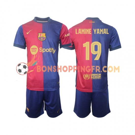 Maillot Domicile FC Barcelone UCL Font Lamine Yamal 19 2024-2025 Manches Courtes Jeune Enfant(+shorts)