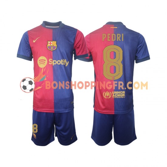 Maillot Domicile FC Barcelone UCL Font PEDRI 8 2024-2025 Manches Courtes Jeune Enfant(+shorts)