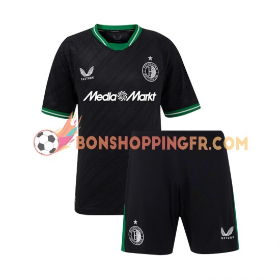 Maillot Extérieur Feyenoord Rotterdam 2024-2025 Manches Courtes Jeune Enfant(+shorts)