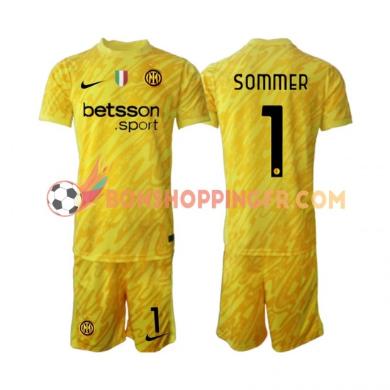 Maillot Extérieur Inter Milan Gardien Yann Sommer 1 2024-2025 Manches Courtes Jeune Enfant(+shorts)