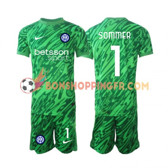 Maillot Domicile Inter Milan Gardien Yann Sommer 1 2024-2025 Manches Courtes Jeune Enfant(+shorts)