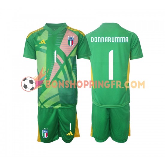 Maillot Extérieur Italie Gardien Donnarumma 1 Euro 2024 Manches Courtes Jeune Enfant(+shorts)