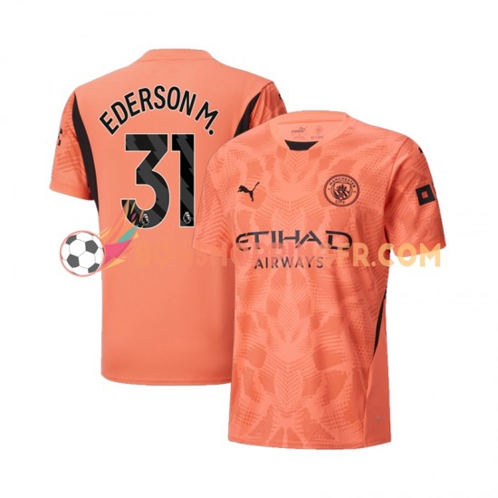 Maillot Extérieur Manchester City Gardien Ederson Moraes 31 2024-2025 Manches Courtes Homme