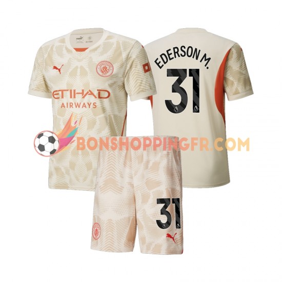 Maillot 3ème Manchester City Gardien Ederson Moraes 31 2024-2025 Manches Courtes Jeune Enfant(+shorts)