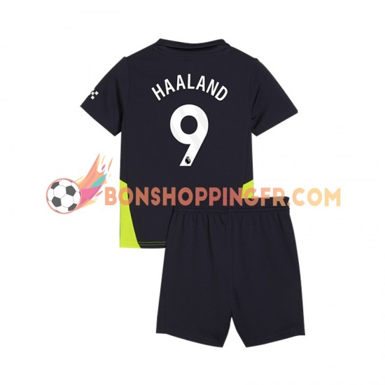 Maillot Extérieur Manchester City Haaland 9 2024-2025 Manches Courtes Jeune Enfant(+shorts)