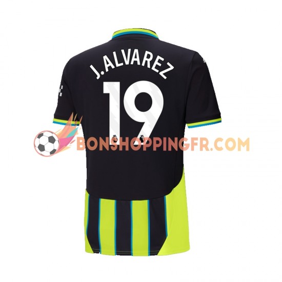 Maillot Extérieur Manchester City Julian Alvarez 19 2024-2025 Manches Courtes Homme