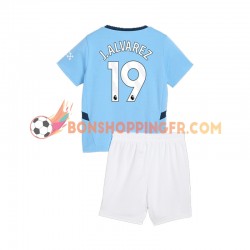 Maillot Domicile Manchester City Julian Alvarez 19 2024-2025 Manches Courtes Jeune Enfant(+shorts)