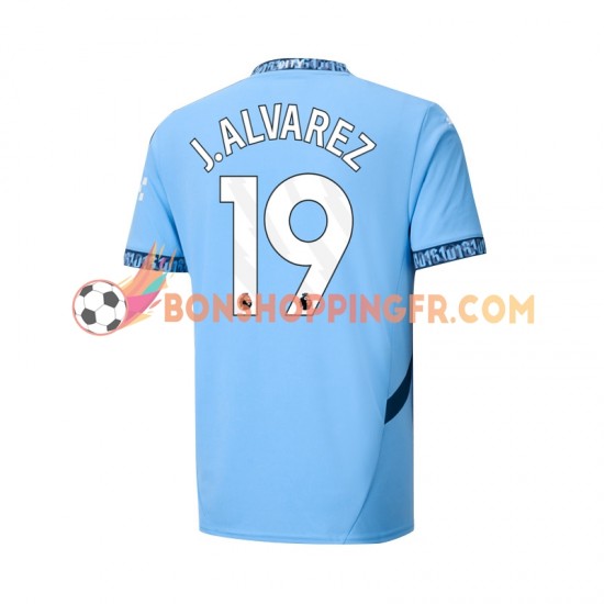 Maillot Domicile Manchester City Julian Alvarez 19 2024-2025 Manches Courtes Homme