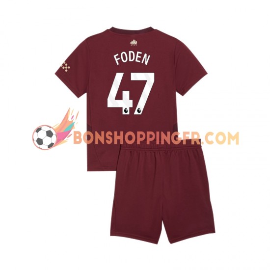 Maillot 3ème Manchester City Phil Foden 47 2024-2025 Manches Courtes Jeune Enfant(+shorts)