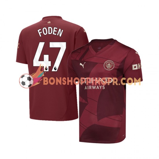 Maillot 3ème Manchester City Phil Foden 47 2024-2025 Manches Courtes Homme