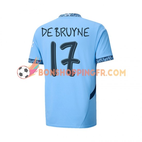 Maillot Domicile Manchester City UCL Font DE BRUYNE 17 2024-2025 Manches Courtes Homme