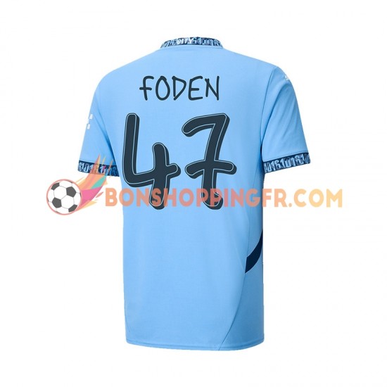 Maillot Domicile Manchester City UCL Font FODEN 47 2024-2025 Manches Courtes Homme