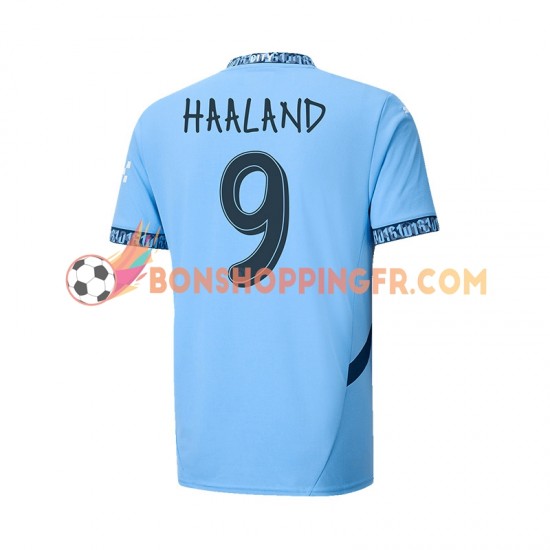 Maillot Domicile Manchester City UCL Font Haaland 9 2024-2025 Manches Courtes Homme