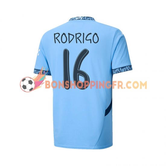 Maillot Domicile Manchester City UCL Font RODRIGO 16 2024-2025 Manches Courtes Homme