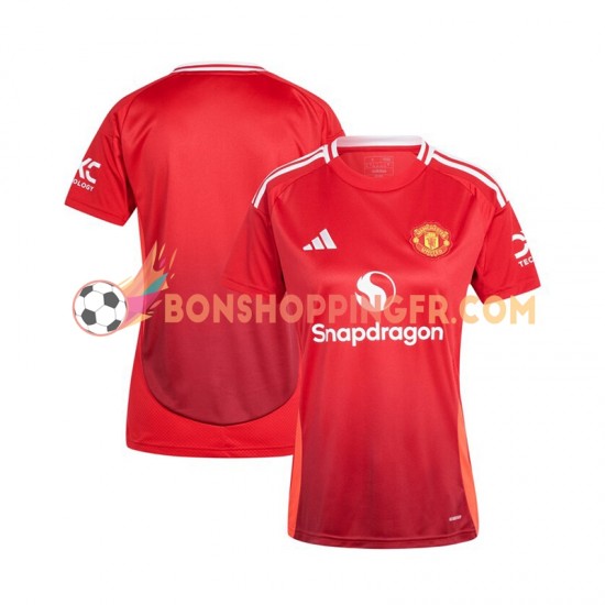 Maillot Domicile Manchester United 2024-2025 Rouge Manches Courtes Femme