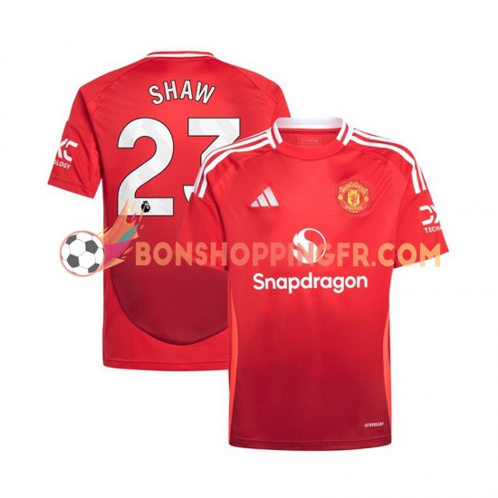 Maillot Domicile Manchester United Luke Shaw 23 2024-2025 Rouge Manches Courtes Homme