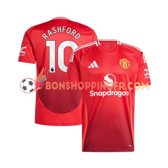 Maillot Domicile Manchester United Marcus Rashford 10 2024-2025 Rouge Manches Courtes Homme