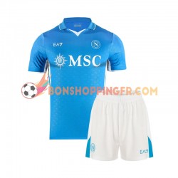 Maillot Domicile Naples 2024-2025 Manches Courtes Jeune Enfant(+shorts)