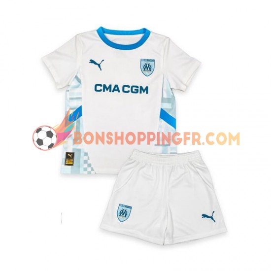 Maillot Domicile Olympique de Marseille 2024-2025 Manches Courtes Jeune Enfant(+shorts)