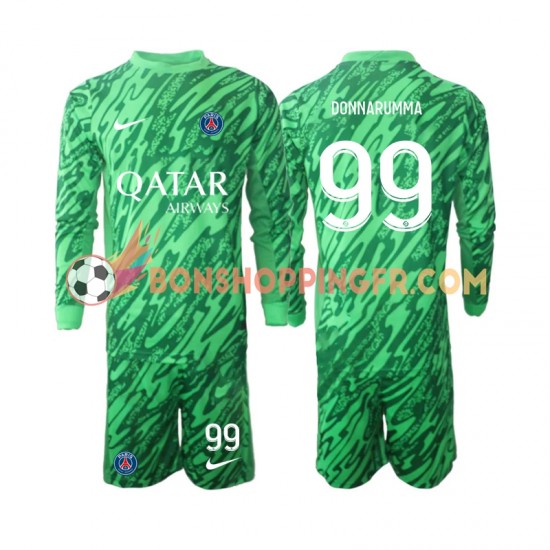 Maillot Extérieur Paris Saint-Germain Gardien Gianluigi Donnarumma 99 2024-2025 Manches Longues Jeune Enfant(+shorts)