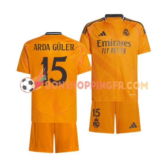 Maillot Extérieur Real Madrid Arda Guler 15 2024-2025 Manches Courtes Jeune Enfant(+shorts)