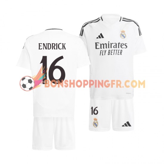 Maillot Domicile Real Madrid ENDRICK 16 2024-2025 Manches Courtes Jeune Enfant(+shorts)