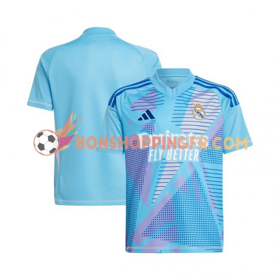 Maillot Domicile Real Madrid Gardien 2024-2025 Bleu Manches Courtes Homme