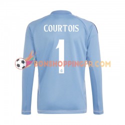 Maillot Domicile Real Madrid Gardien Thibaut Courtois 1 2024-2025 Bleu Manches Longues Homme