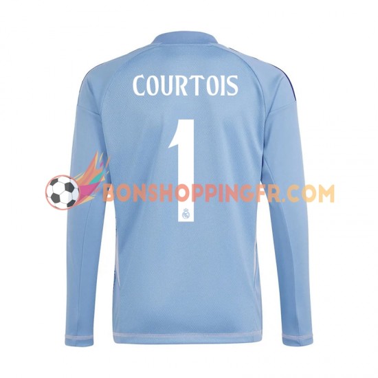 Maillot Domicile Real Madrid Gardien Thibaut Courtois 1 2024-2025 Bleu Manches Longues Homme