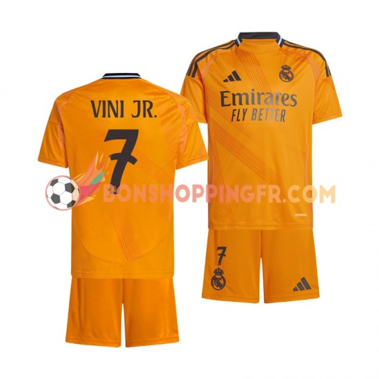 Maillot Extérieur Real Madrid VINI JR 7 2024-2025 Manches Courtes Jeune Enfant(+shorts)