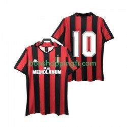 Maillot Rétro Domicile AC Milan 10 1988 1989 Manches Courtes Homme