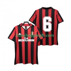 Maillot Rétro Domicile AC Milan 6 1988 1989 Manches Courtes Homme