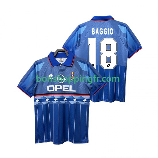 Maillot Rétro Extérieur AC Milan BAGGIO 18 1995 1996 Manches Courtes Homme