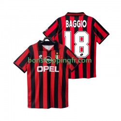 Maillot Rétro Domicile AC Milan BAGGIO 18 1996 1997 Manches Courtes Homme