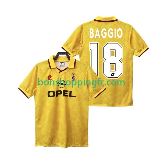 Maillot Rétro 3ème AC Milan BAGGIO 18 1995 1996 Manches Courtes Homme