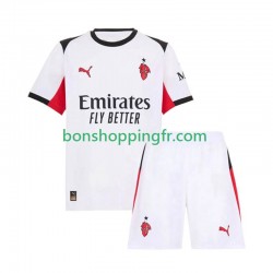 Maillot Extérieur AC Milan 2025-2026 Manches Courtes Jeune Enfant(+shorts)