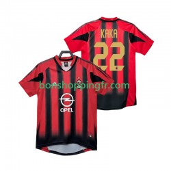 Maillot Rétro Domicile AC Milan KAKA 22 2004 2005 Manches Courtes Homme
