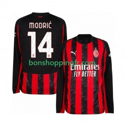 Maillot Domicile AC Milan Luca Modric 14 2025-2026 Manches Longues Homme