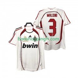 Maillot Rétro Extérieur AC Milan MALDINI 3 2006 2007 Manches Courtes Homme
