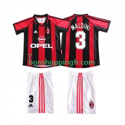 Maillot Rétro Domicile AC Milan MALDINI 3 1998 1999 Manches Courtes Jeune Enfant(+shorts)