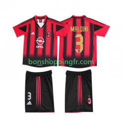 Maillot Rétro Domicile AC Milan MALDINI 3 2004 2005 Manches Courtes Jeune Enfant(+shorts)