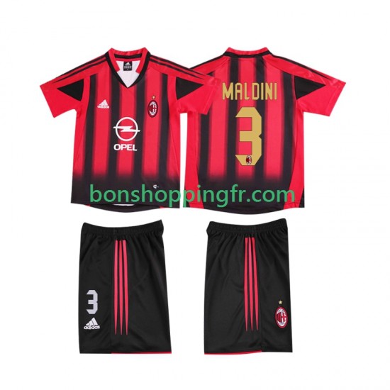 Maillot Rétro Domicile AC Milan MALDINI 3 2004 2005 Manches Courtes Jeune Enfant(+shorts) Maillot Rétro Domicile AC Milan MALDINI 3 2004 2005 Manches Courtes Jeune Enfant(+shorts)