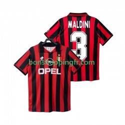 Maillot Rétro Domicile AC Milan MALDINI 3 1996 1997 Manches Courtes Homme