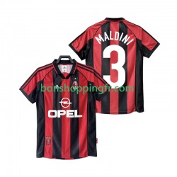 Maillot Rétro Domicile AC Milan MALDINI 3 1998 1999 Manches Courtes Homme