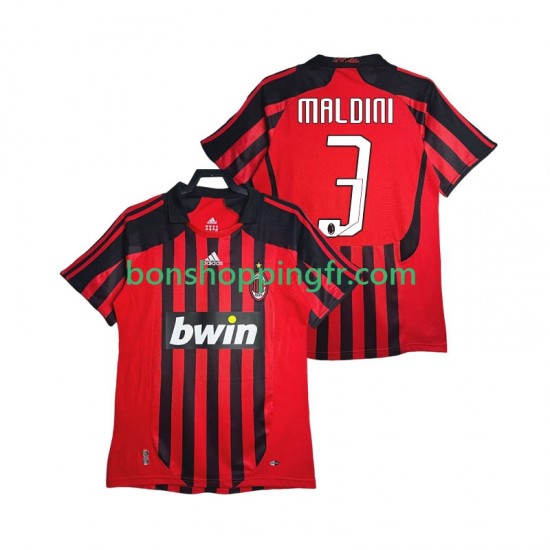 Maillot Rétro Domicile AC Milan MALDINI 3 2007 2008 Manches Courtes Homme Maillot Rétro Domicile AC Milan MALDINI 3 2007 2008 Manches Courtes Homme