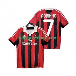 Maillot Rétro Domicile AC Milan ROBINHO 7 2012 2013 Manches Courtes Homme