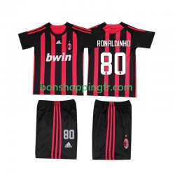 Maillot Rétro Domicile AC Milan RONALDINHO 80 2008 2009 Manches Courtes Jeune Enfant(+shorts)